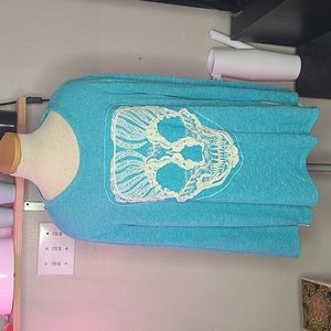 Ing long sleeve embroidery skull shirt